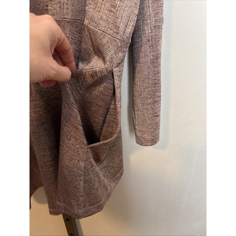 NEW Susan Graver Foil Printed Open Cardigan Women's 3X Pink Pockets Liquid Knit - Picture 9 of 11